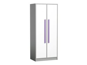 Garderobna omara Akron C100 (Siva + Bela + Vijolična)
