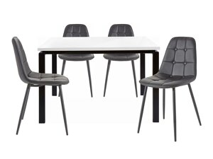Маса и столове за трапезария Denton 274 (Бял + Черен)