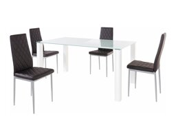 Маса и столове за трапезария Denton 280 (Бял + Черен)