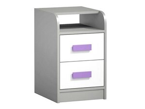 Нощно шкафче Akron C103 (Сив + Бял + Пурпурен)