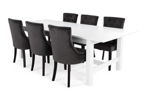 Conjunto de comedor Scandinavian Choice 644 (Gris oscuro + Marrón oscuro)