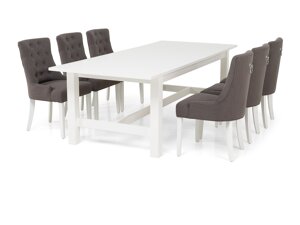 Set sala da pranzo Scandinavian Choice 644 (Grigio scuro + Bianco)