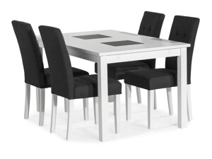 Маса и столове за трапезария Scandinavian Choice 671 (Тъмно сив + Бял)