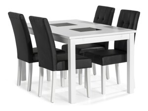 Маса и столове за трапезария Scandinavian Choice 671 (Черен + Бял)