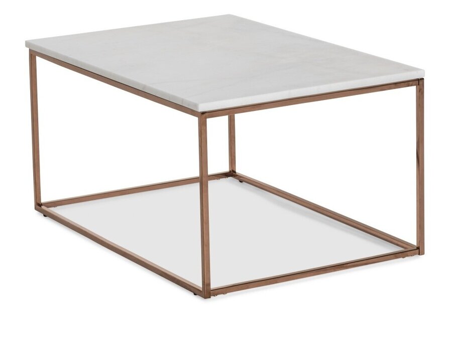 Tavolino da caffè Concept 55 145 (Marmo bianco + Rame)
