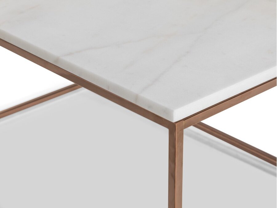 Tavolino da caffè Concept 55 145 (Marmo bianco + Rame)