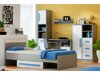 Conjunto de habitación juvenil Akron C114 (Gris + Blanco + Azul)