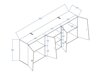 Ντουλάπι τοίχου Akron L116 (Artisan βελανιδιά + Γυαλιστερό λευκό + Γκρι)