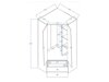 Γωνιακή ντουλάπα Akron L101 (Artisan βελανιδιά + Γυαλιστερό λευκό)
