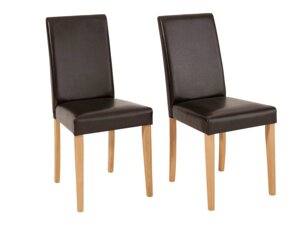 Conjunto de sillas Denton 287 (Marrón oscuro + Pino)