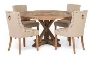Маса и столове за трапезария Bloomington 209 (Beige + Кафяв)
