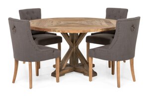Маса и столове за трапезария Bloomington 209 (Сив + Кафяв)