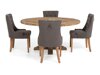 Маса и столове за трапезария Bloomington 209 (Сив + Кафяв)