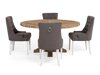 Маса и столове за трапезария Bloomington 209 (Сив + Бял)