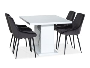 Маса и столове за трапезария Scandinavian Choice 726 (Сив + Черен)