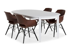 Маса и столове за трапезария Andrarum 190 (Кафяв + Черен)