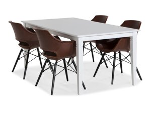 Маса и столове за трапезария Scandinavian Choice 771 (Кафяв + Черен)