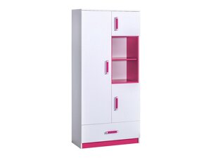 Polcos szekrény Akron A113 (Fehér + Rózsaszín)