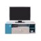 Meuble TV Omaha H109 (Blanc + Chêne + Turquoise)