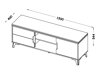 Mesa para TV Ogden H105 (Cinzento + Brilhante madeira)