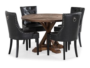 Маса и столове за трапезария Riverton 371 (Бряст + Черен)