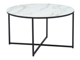 Klubska mizica Riverton 380 (Beli marmor + Črna)