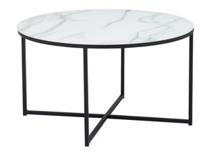 Žurnālu galdiņš Riverton 380 (Balts marmors + Melns)