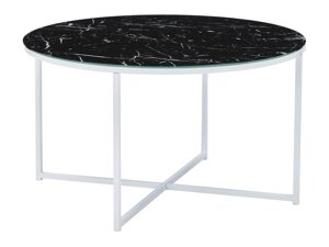 Žurnālu galdiņš Riverton 380 (Melnais marmors + Balts)