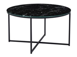 Klubska mizica Riverton 380 (Črni marmor + Črna)