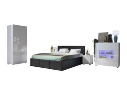 Schlafzimmer-Set Providence B128 (Öko-Leder Soft 011 Ist weiß Weiß + Weiß glänzend)