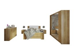Schlafzimmer-Set Providence G114 (Goldene Eichenholzoptik + Soft Pik 017)