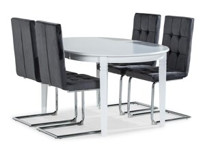 Маса и столове за трапезария Scandinavian Choice 834 (Сив + Сребро)