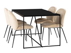 Маса и столове за трапезария Riverton 549 (Черен + Beige)