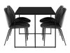 Маса и столове за трапезария Riverton 549 (Черен + Сив)