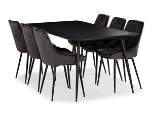 Маса и столове за трапезария Parkland 256 (Черен + Сив)