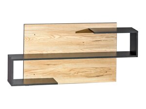 Prateleira de parede Ogden H107 (Cinzento + Brilhante madeira)