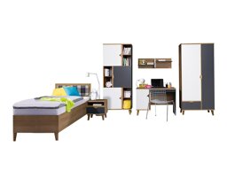 Ensemble de meubles Providence E116 (Chêne doré + Graphite + Blanc)