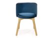 Cadeira Houston 1218 (Azul escuro + Brilhante madeira)
