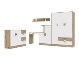 Möbel-Set Akron F107 (Eichenholzoptik hell + Weiß)