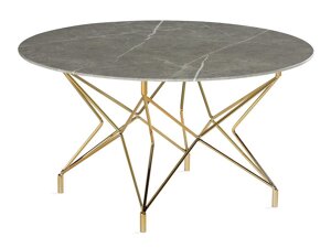 Klubska mizica Flint 162 (Zlata + Sivi marmor)