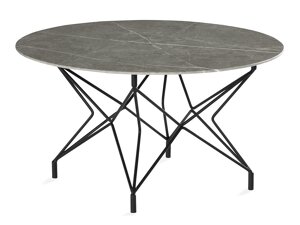 Klubska mizica Flint 162 (Črna + Sivi marmor)