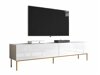 TV-Tisch Charlotte 160 (Weiß + Weiß glänzend + Gold)