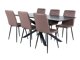 Маса и столове за трапезария Dallas 2697 (Кафяв + Черен)
