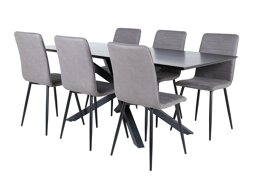 Маса и столове за трапезария Dallas 2697 (Сив + Черен)