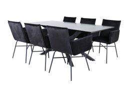 Маса и столове за трапезария Dallas 2703 (Черен)