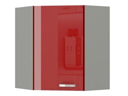 Armoire murale d'angle Upa 131 Gris + Rouge brillant