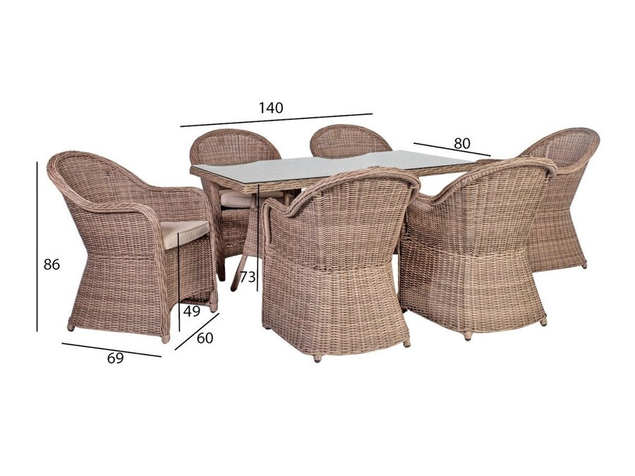 Asztal és szék garnitúra Tampa H105