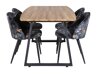 Маса и столове за трапезария Dallas 335 (Флорален модел + Черен)