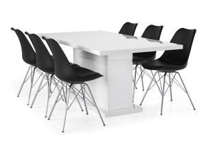 Маса и столове за трапезария Scandinavian Choice 625 (Черен + Сребро)