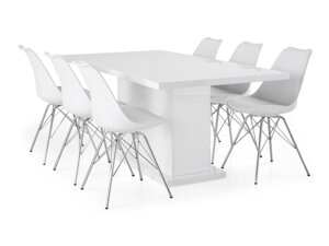 Маса и столове за трапезария Scandinavian Choice 625 (Бял + Сребро)